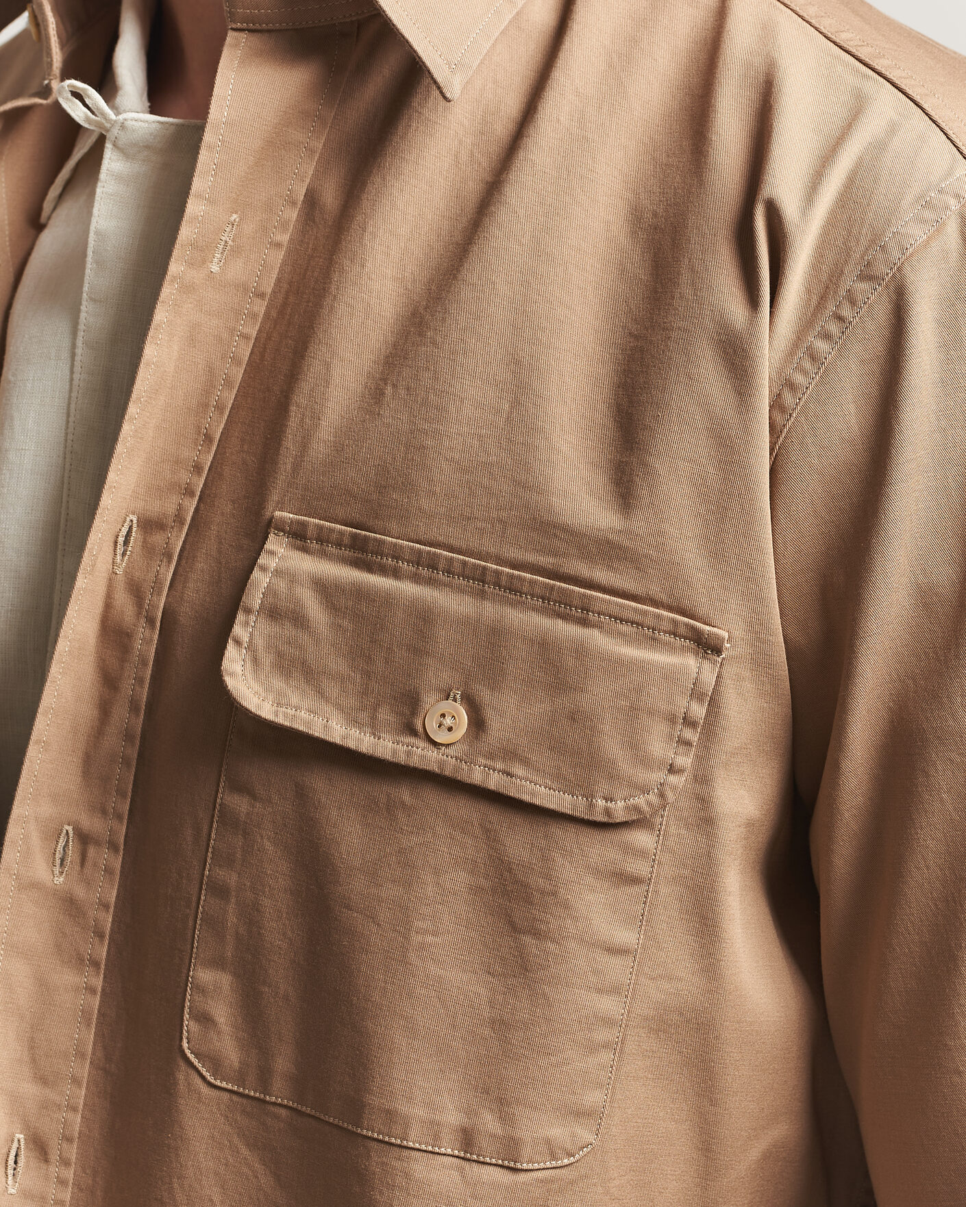Herr | Skjortor | Grigio | Illinois Cotton Overshirt Khaki