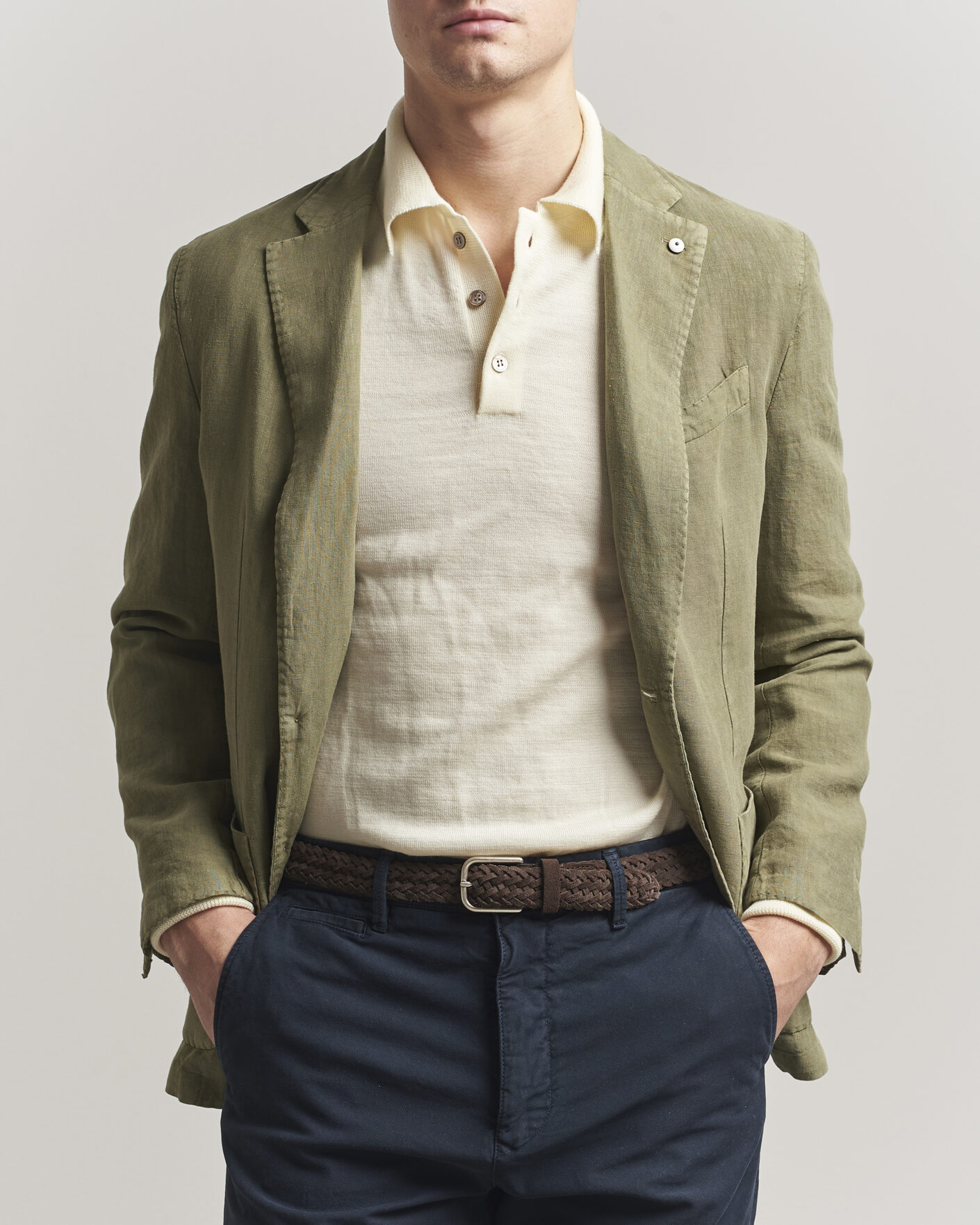 Herr | Kavajer | L.B.M. 1911 | Jack Regular Fit Linen Blazer Olive