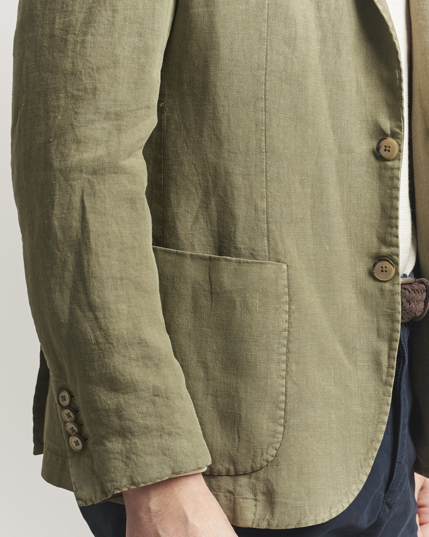 Herr | Kavajer | L.B.M. 1911 | Jack Regular Fit Linen Blazer Olive