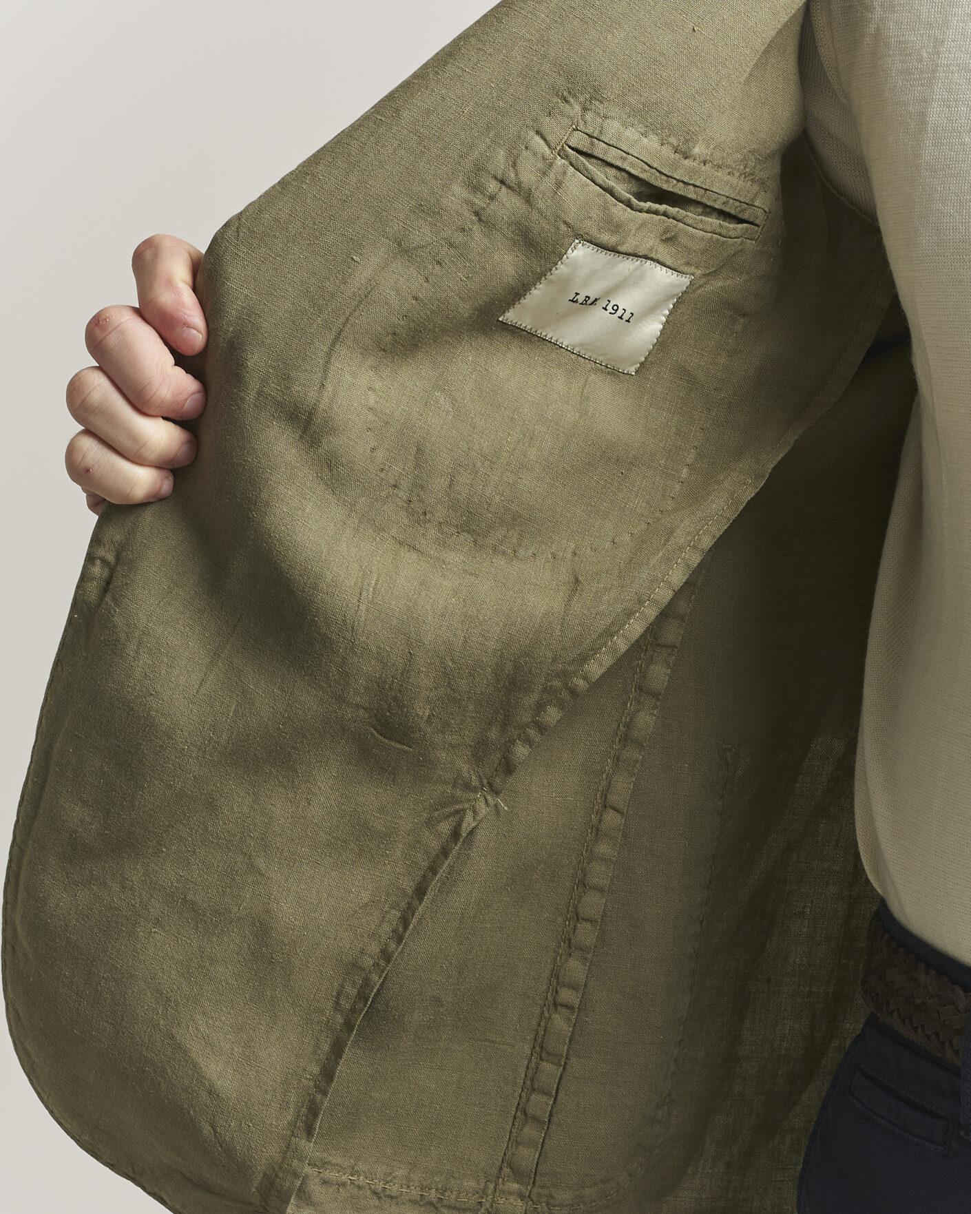 Herr | Kavajer | L.B.M. 1911 | Jack Regular Fit Linen Blazer Olive
