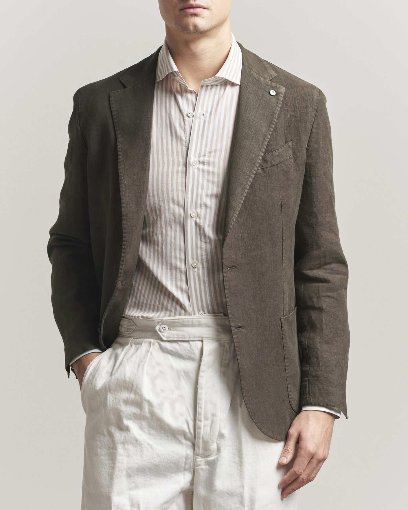 Herr | Kavajer | L.B.M. 1911 | Jack Regular Fit Linen Blazer Brown