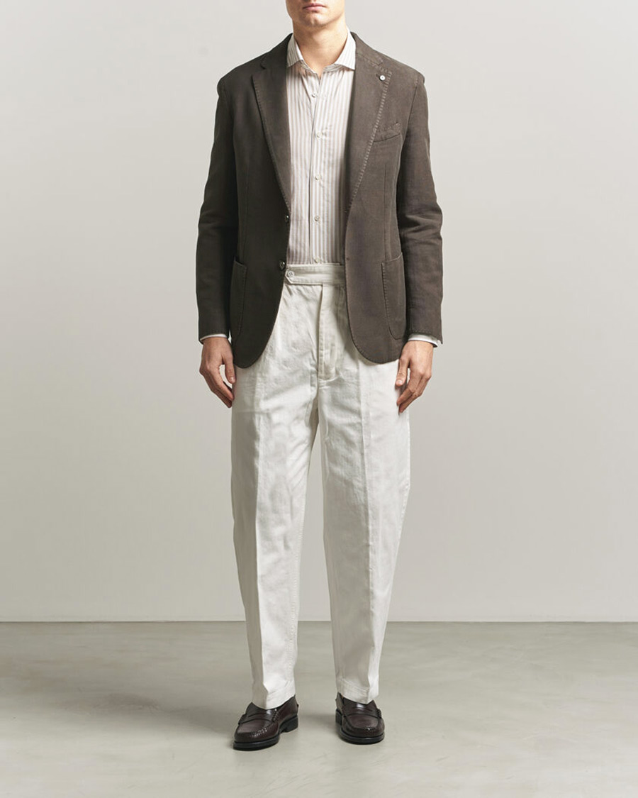 Herr | Kavajer | L.B.M. 1911 | Jack Regular Fit Structured Cotton Blazer Brown