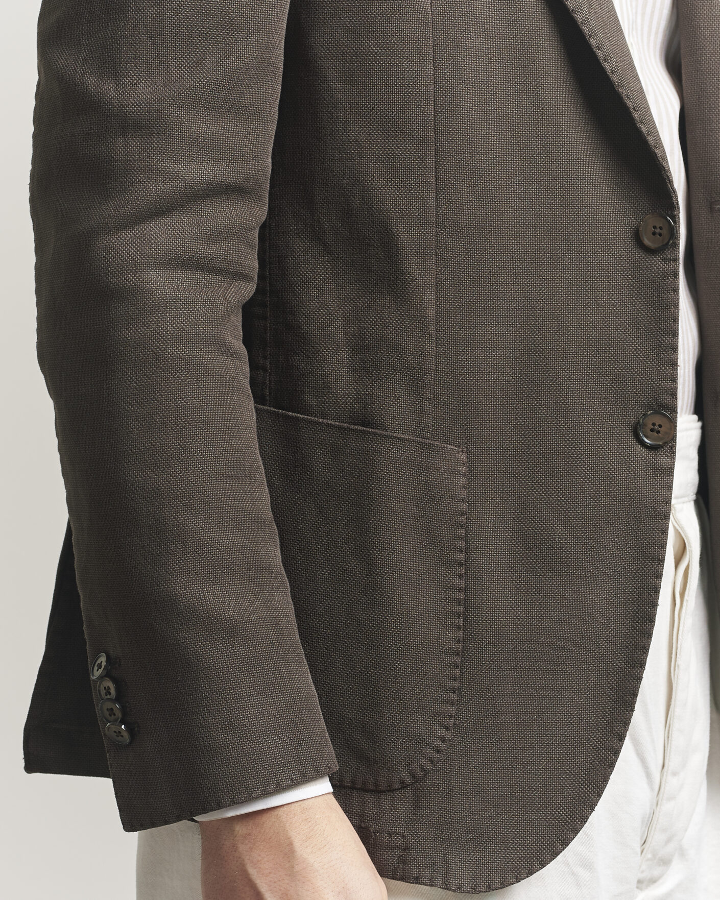 Herr | Kavajer | L.B.M. 1911 | Jack Regular Fit Structured Cotton Blazer Brown