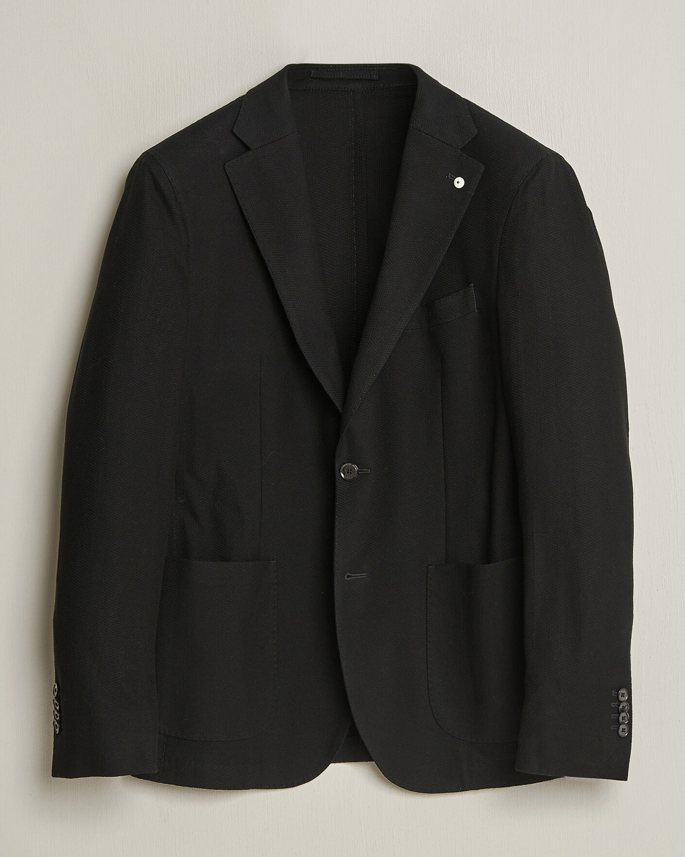 Herr | Kavajer | L.B.M. 1911 | Jack Herringbone Cotton Blazer Black