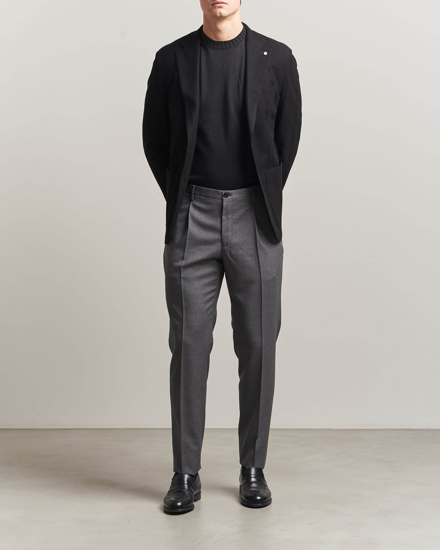 Herr | Kavajer | L.B.M. 1911 | Jack Herringbone Cotton Blazer Black