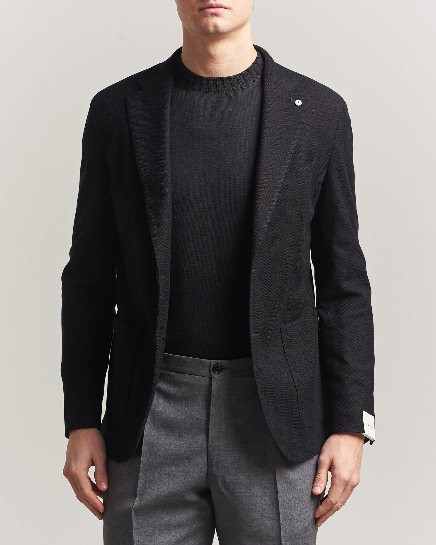 Herr | Kavajer | L.B.M. 1911 | Jack Herringbone Cotton Blazer Black