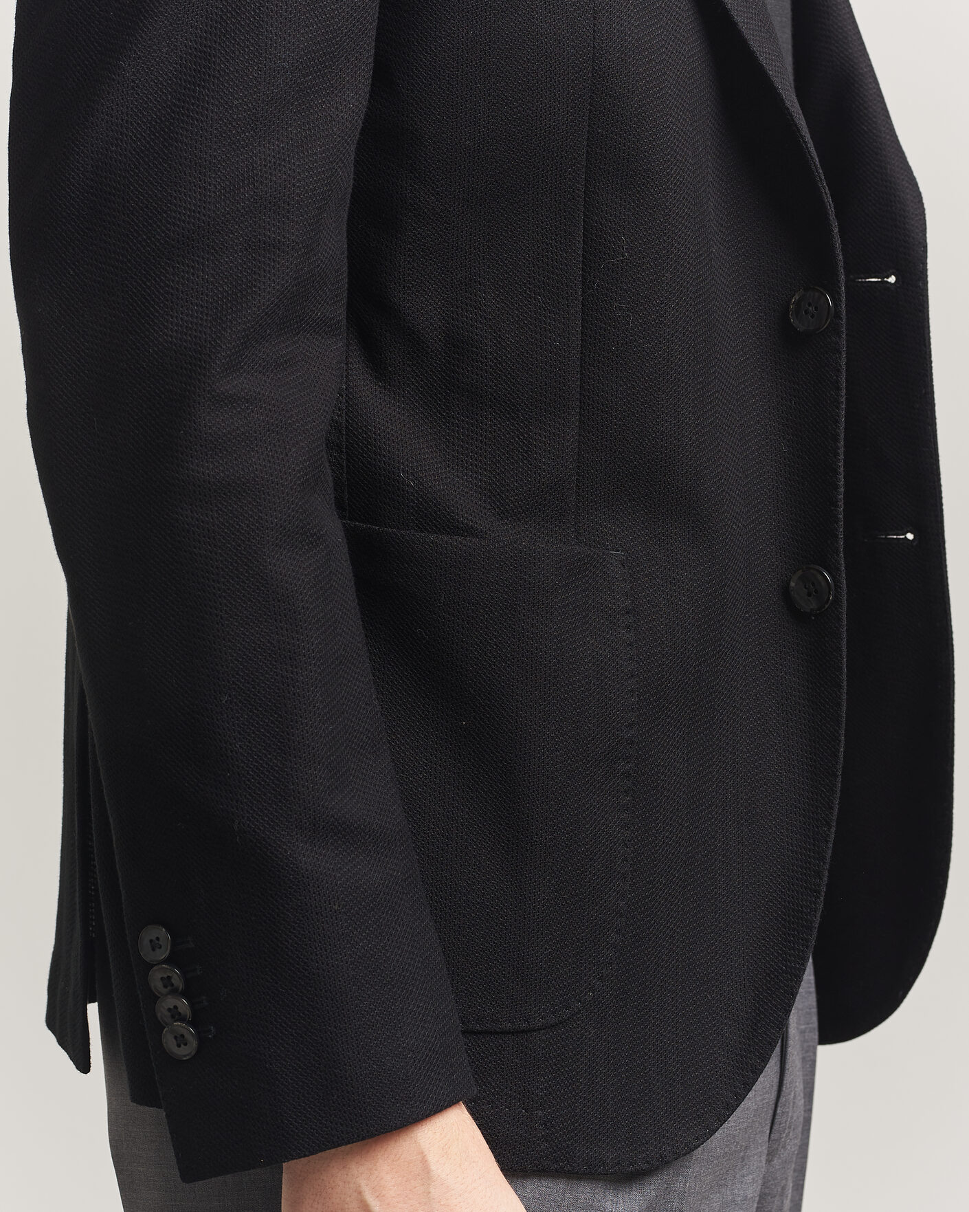 Herr | Kavajer | L.B.M. 1911 | Jack Herringbone Cotton Blazer Black