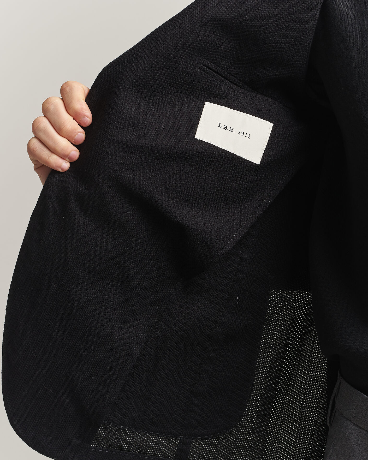 Herr | Kavajer | L.B.M. 1911 | Jack Herringbone Cotton Blazer Black