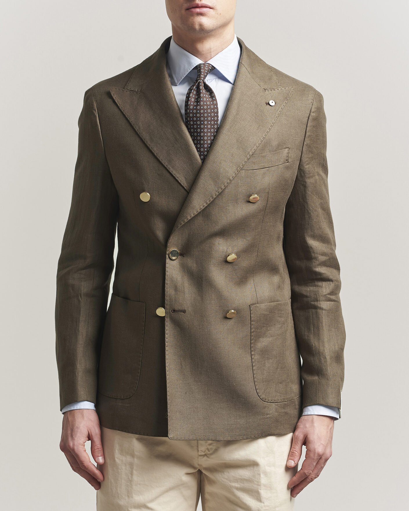 Herr | Kavajer | L.B.M. 1911 | Tom Regular DB Linen Blazer Olive