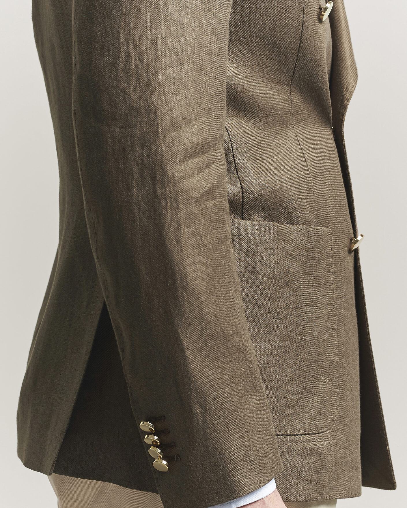 Herr | Kavajer | L.B.M. 1911 | Tom Regular DB Linen Blazer Olive
