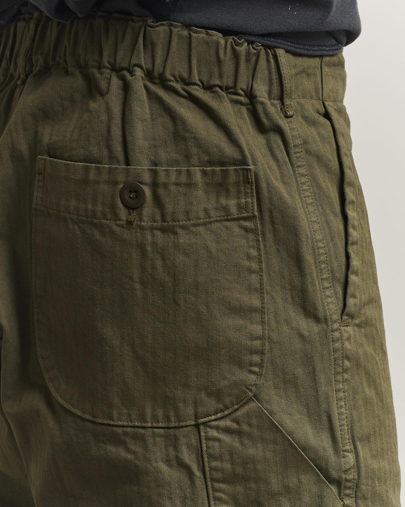 Herr | Byxor | orSlow | Wide Fit French Work Pants Army Green