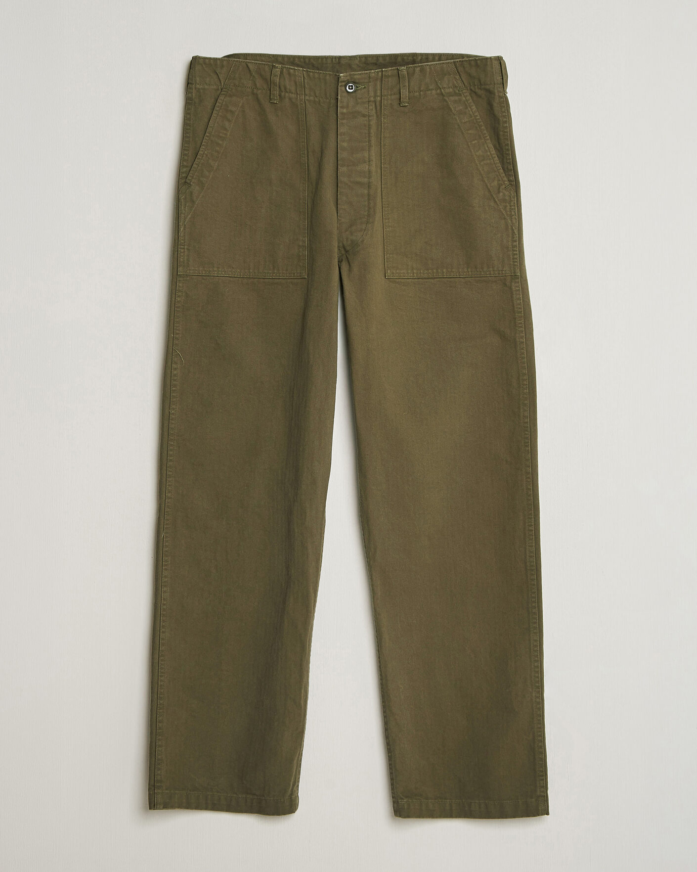 Herr | Byxor | orSlow | Vintage Fit Herringbone Fatigue Pants Army Green