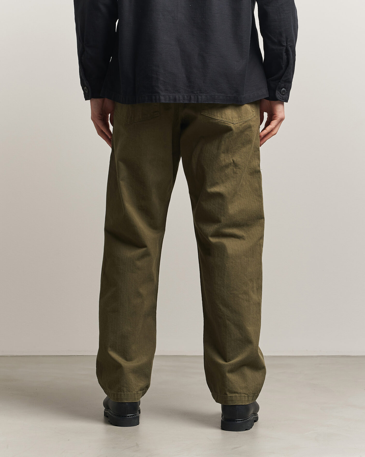 Herr | Byxor | orSlow | Vintage Fit Herringbone Fatigue Pants Army Green