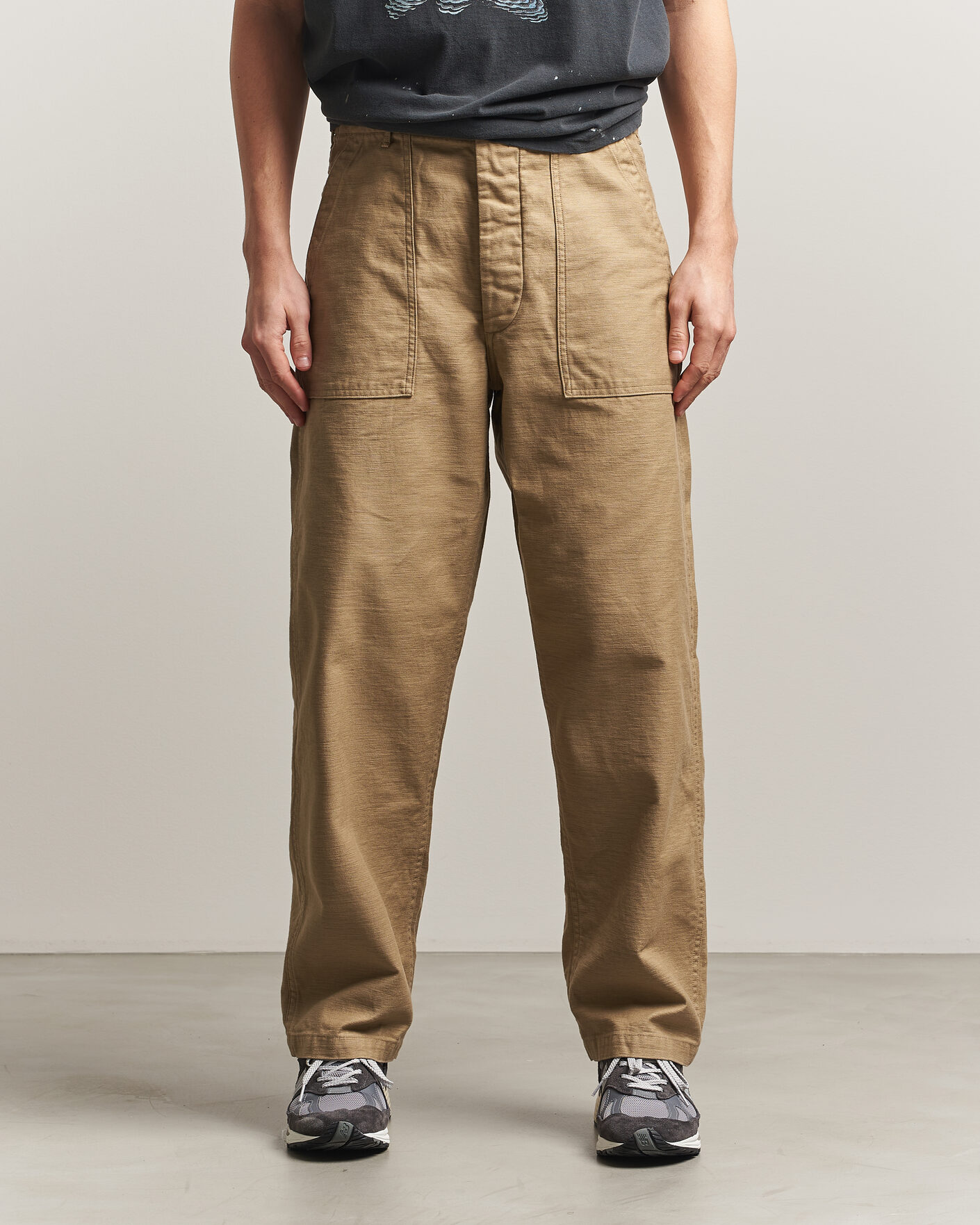 Herr | Byxor | orSlow | Regular Fit Original Sateen Fatigue Pants Sand Beige