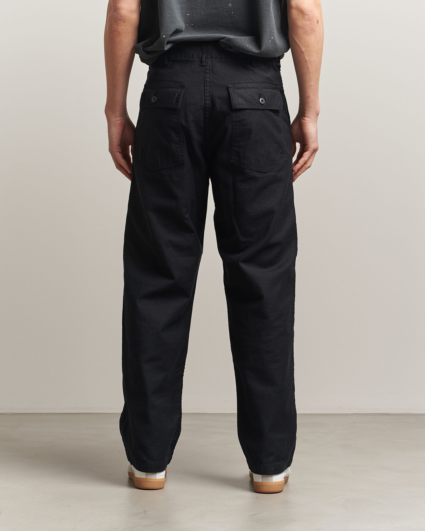 Herr | Byxor | orSlow | Regular Fit Original Sateen Fatigue Pants Black