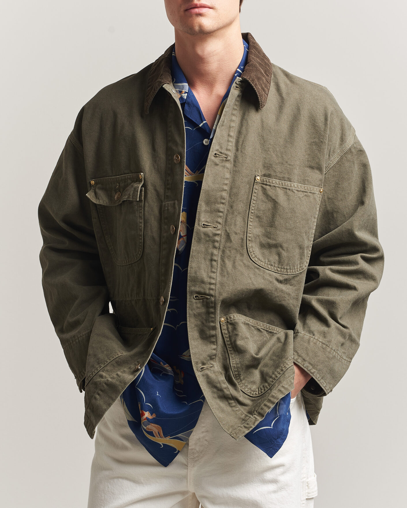 Herr | Jackor | orSlow | Oxford Coverall Chore Jacket Army Green