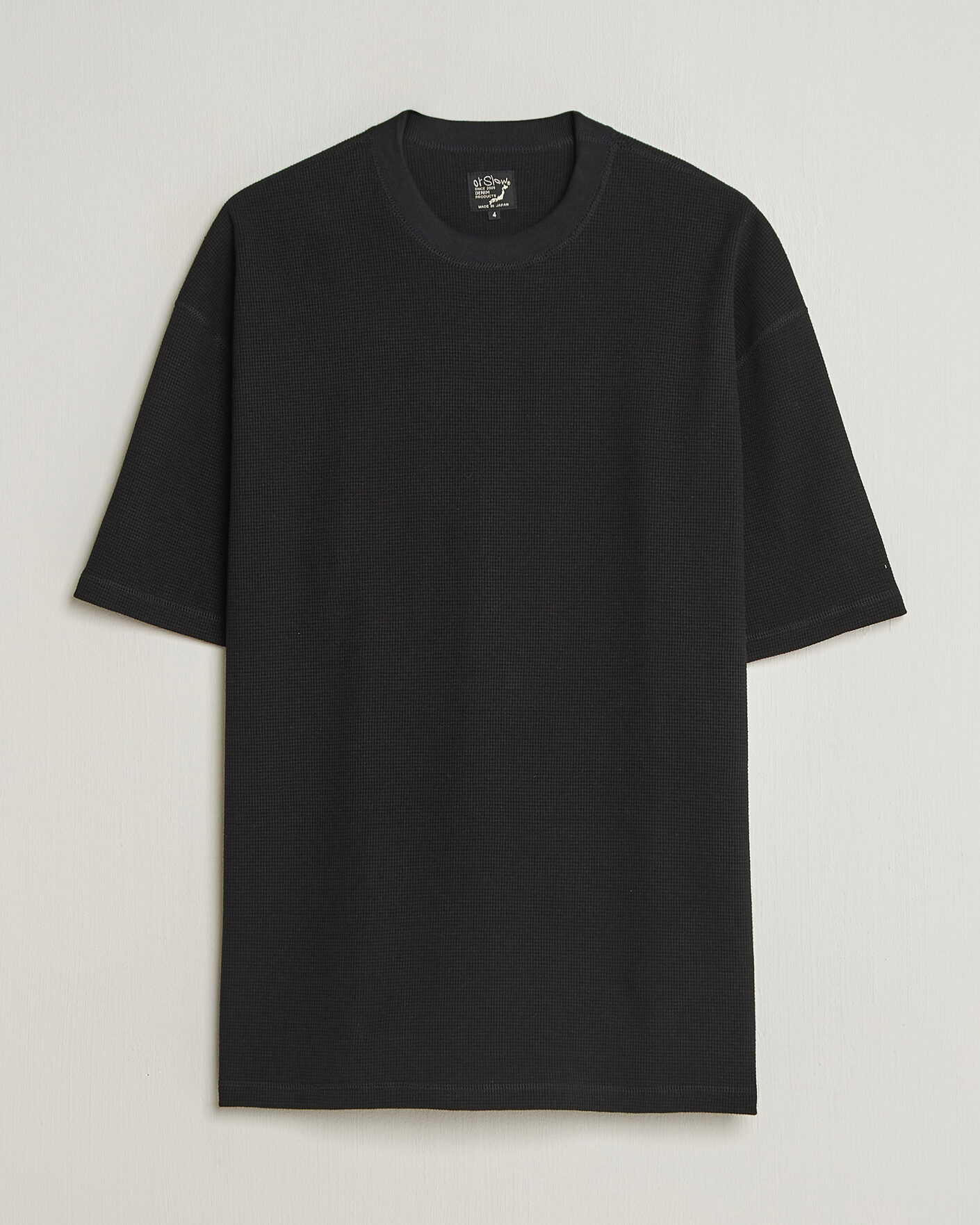 Herr | T-Shirts | orSlow | Waffle Cotton T-Shirt Black