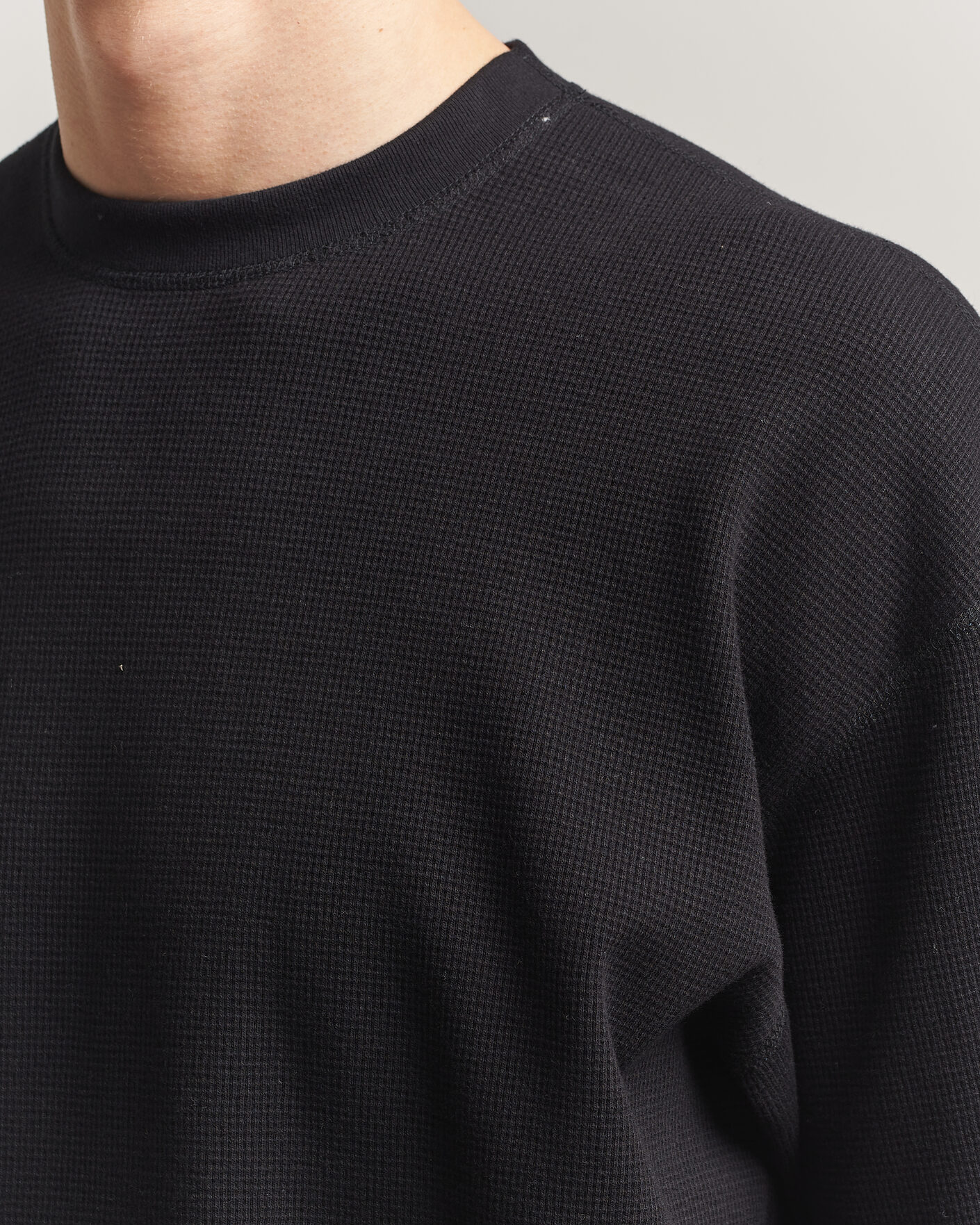 Herr | T-Shirts | orSlow | Waffle Cotton T-Shirt Black