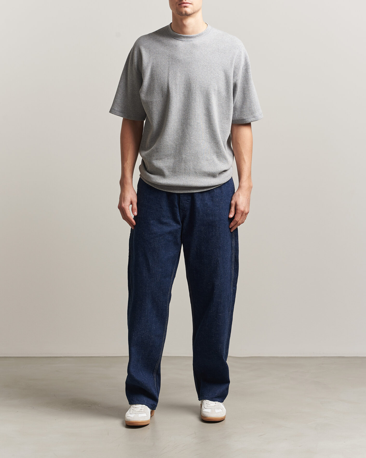 Herr | T-Shirts | orSlow | Waffle Cotton T-Shirt Heather Gray