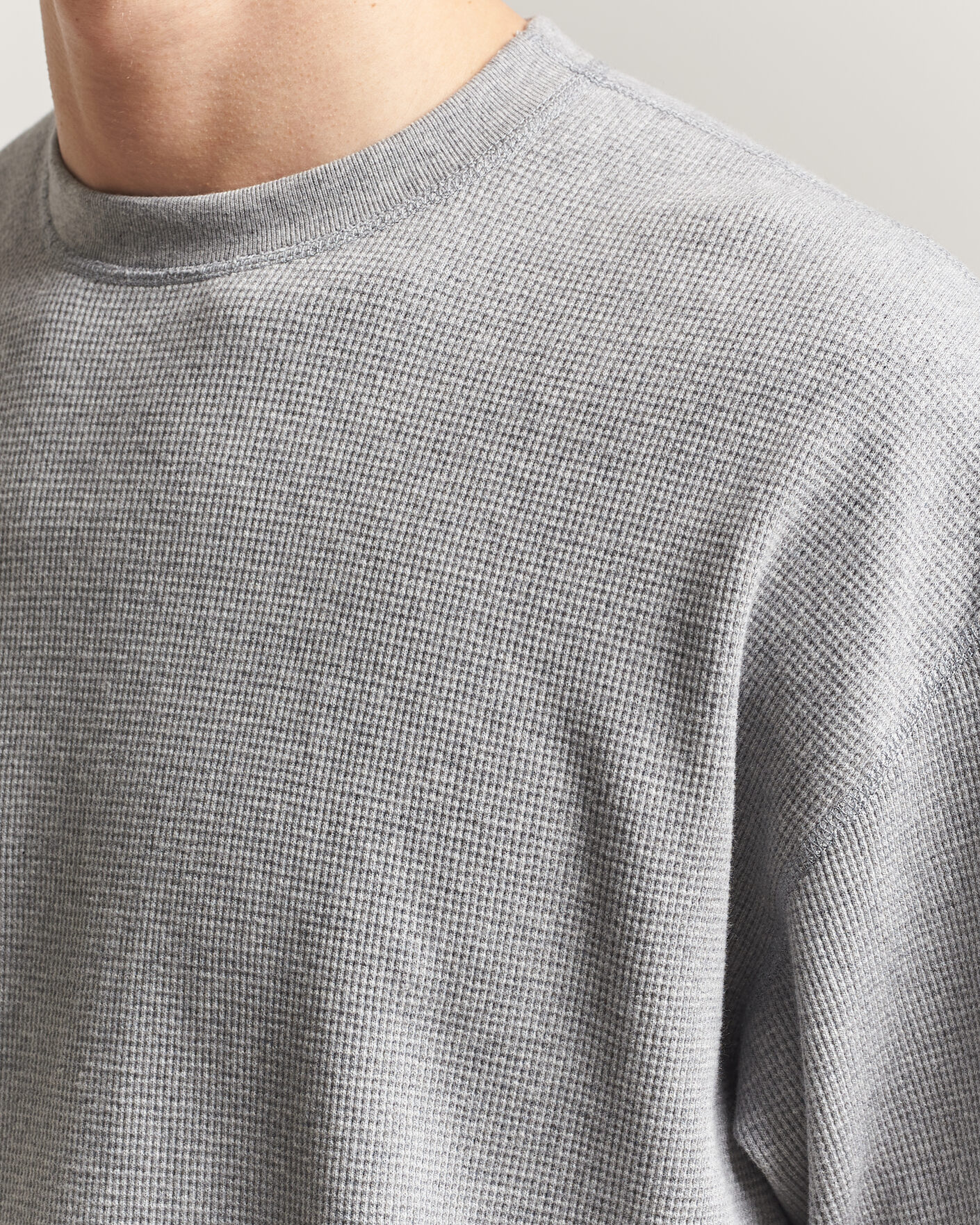 Herr | T-Shirts | orSlow | Waffle Cotton T-Shirt Heather Gray