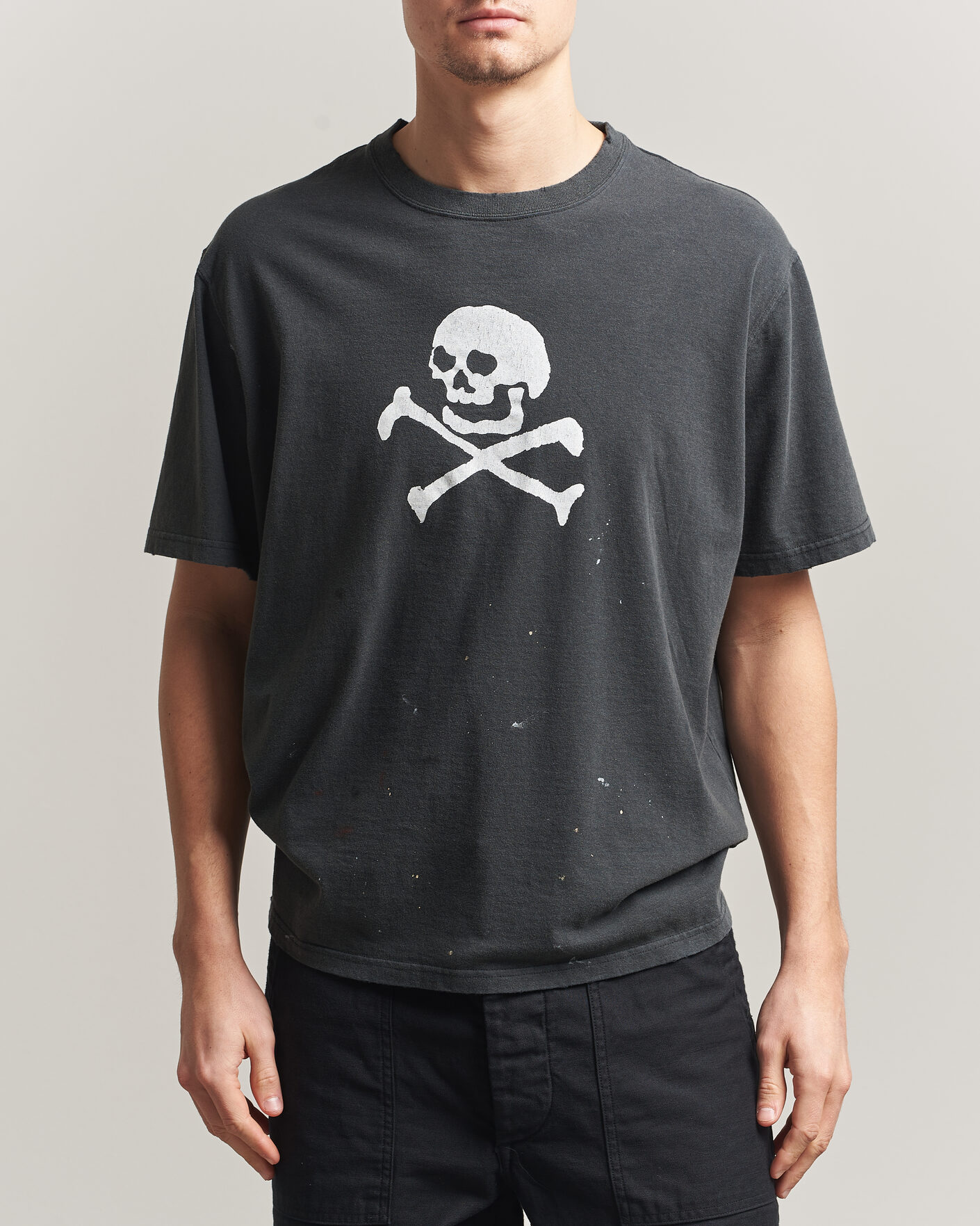Herr | T-Shirts | orSlow | Vintage Skull Print T-Shirt Black