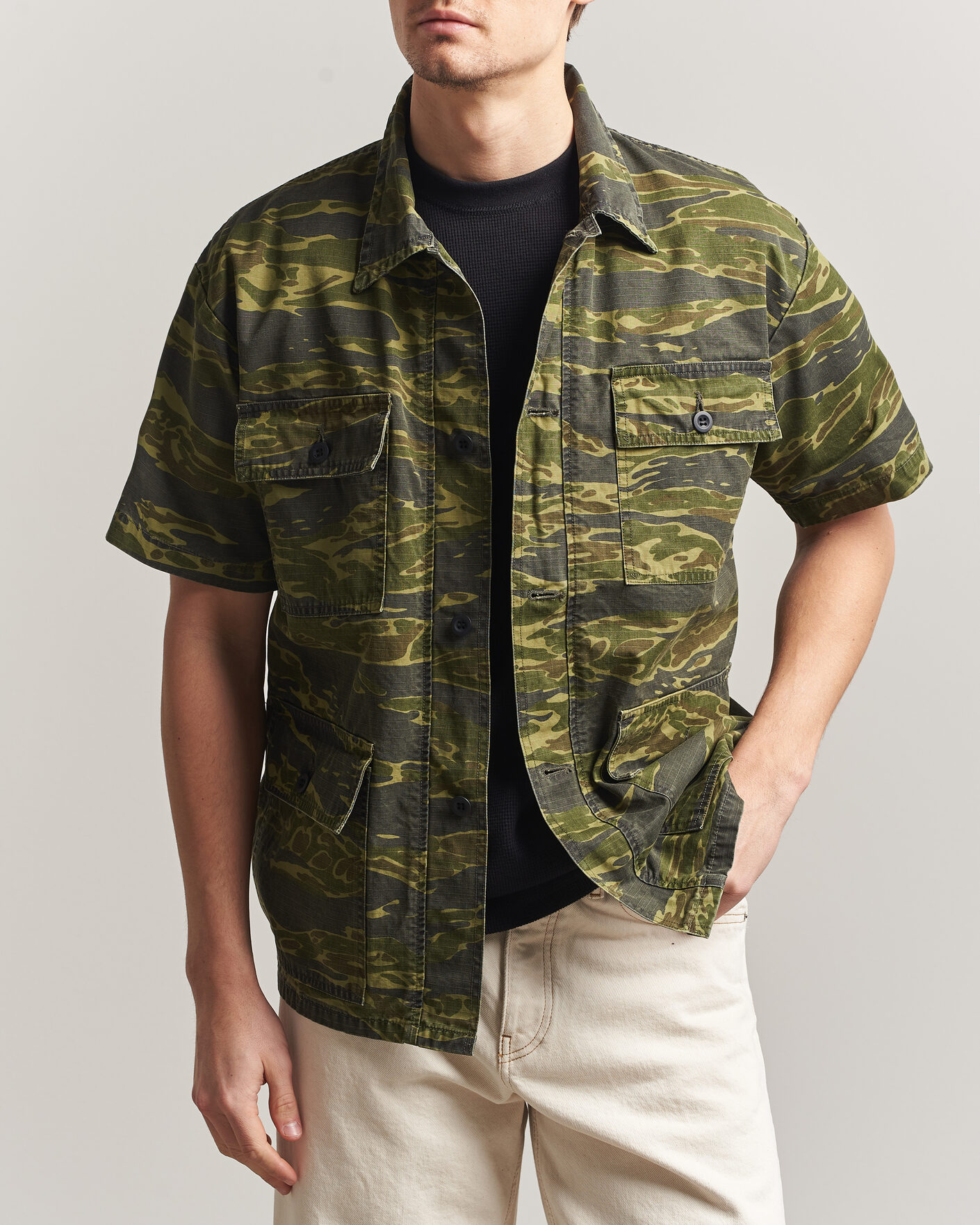 Herr | Skjortor | orSlow | Short Sleeve Utility Shirt Tiger Camo
