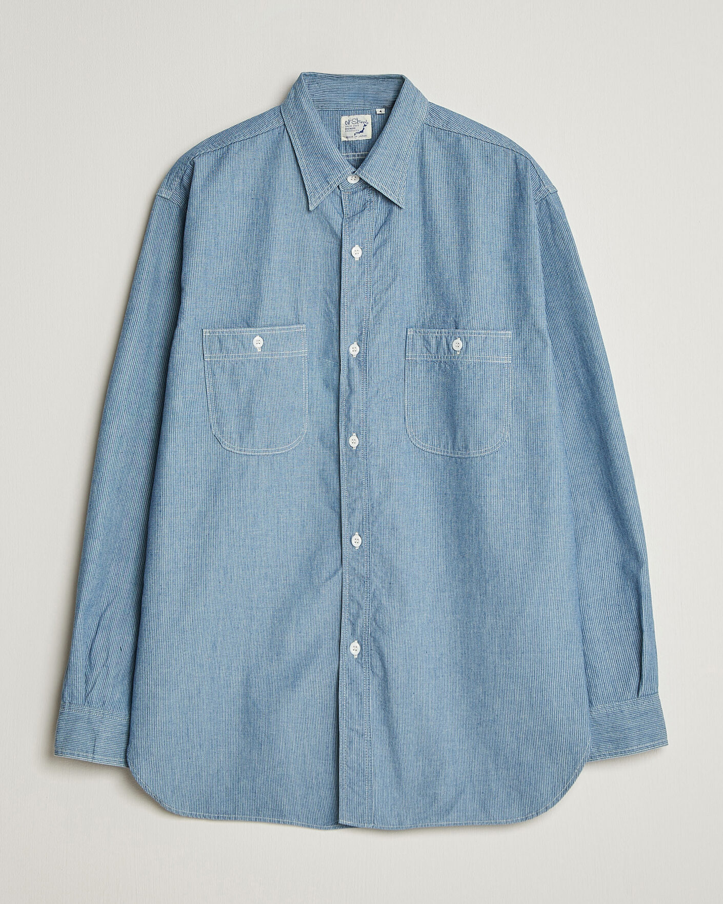Herr | Skjortor | orSlow | Relax Fit Chambray Work Shirt Hickory Stirpe