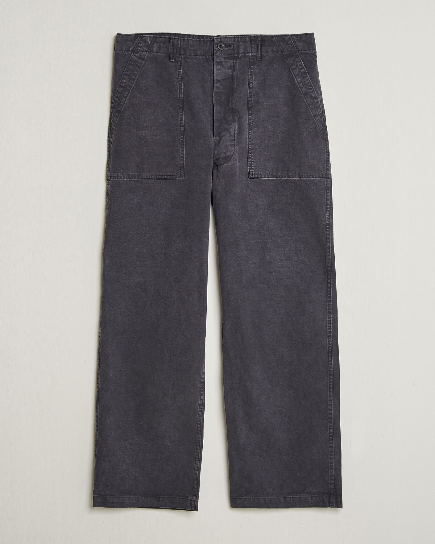 Herr | Byxor | orSlow | Summer Fatigue Pants Washed Black