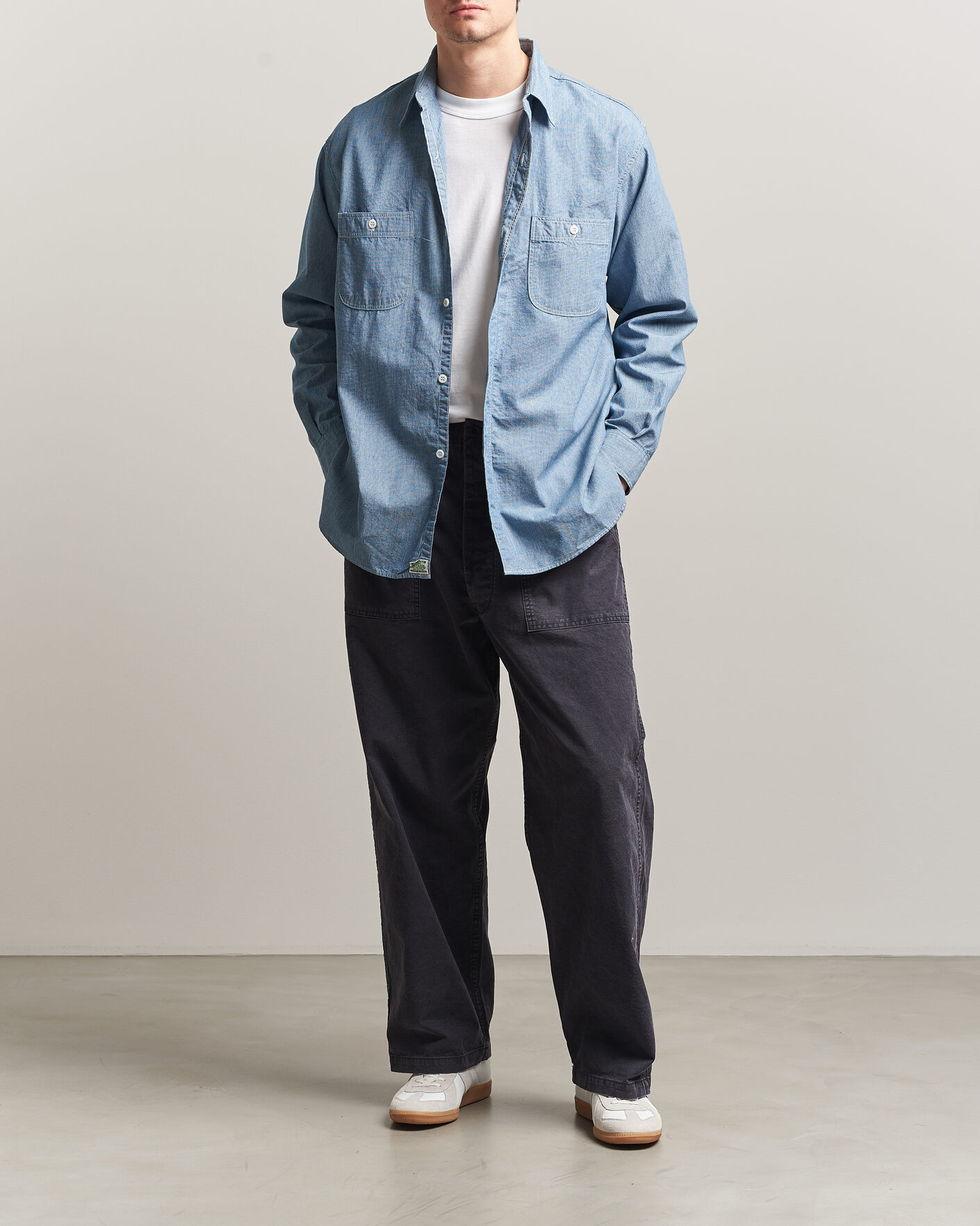 Herr | Byxor | orSlow | Summer Fatigue Pants Washed Black