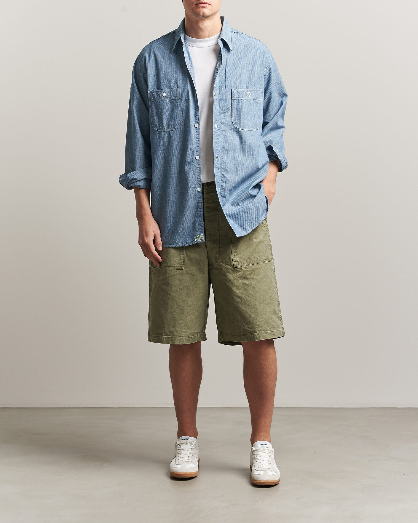 Herr | Shorts | orSlow | Summer Fatigue Shorts Washed Army Green