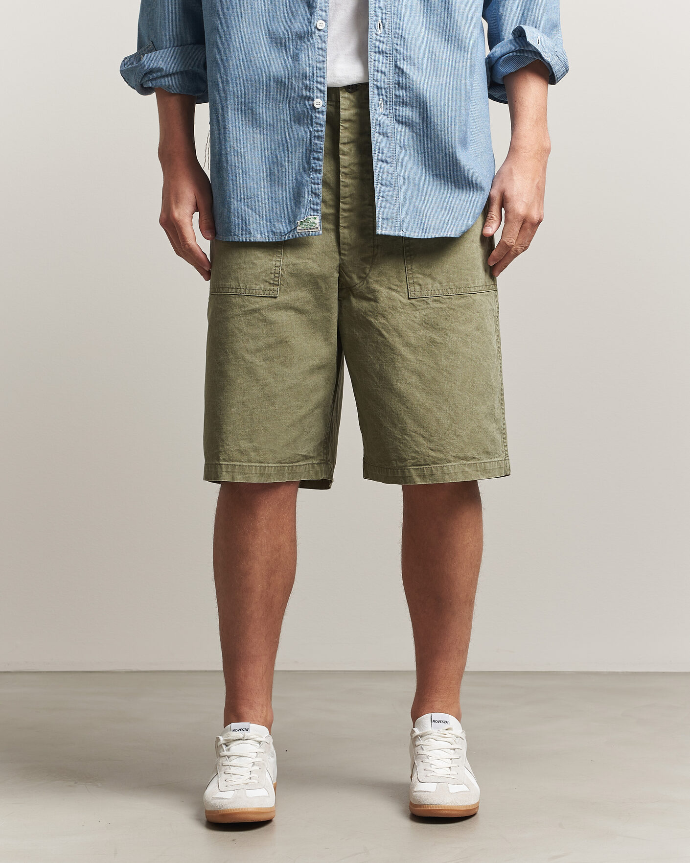 Herr | Shorts | orSlow | Summer Fatigue Shorts Washed Army Green