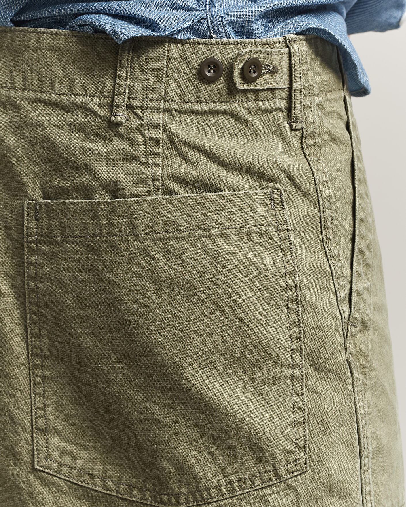 Herr | Shorts | orSlow | Summer Fatigue Shorts Washed Army Green