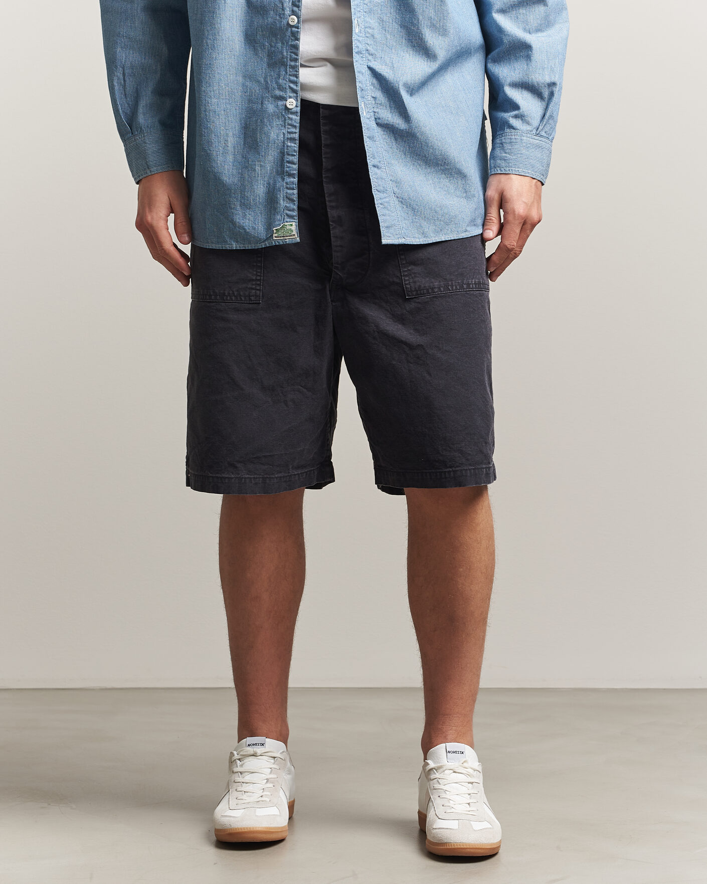 Herr | Shorts | orSlow | Summer Fatigue Shorts Washed Black