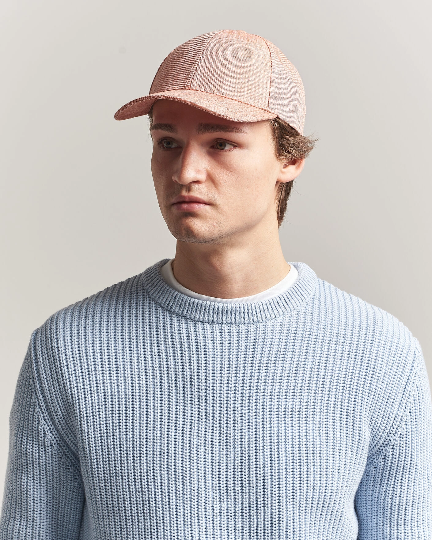 Herr | Hattar & kepsar | Varsity Headwear | Linen Baseball Cap Pale Rust