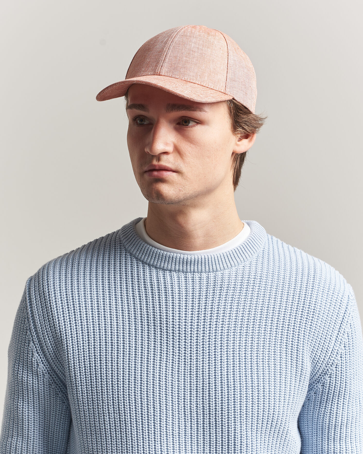 Herr | Hattar & kepsar | Varsity Headwear | Linen Baseball Cap Pale Rust