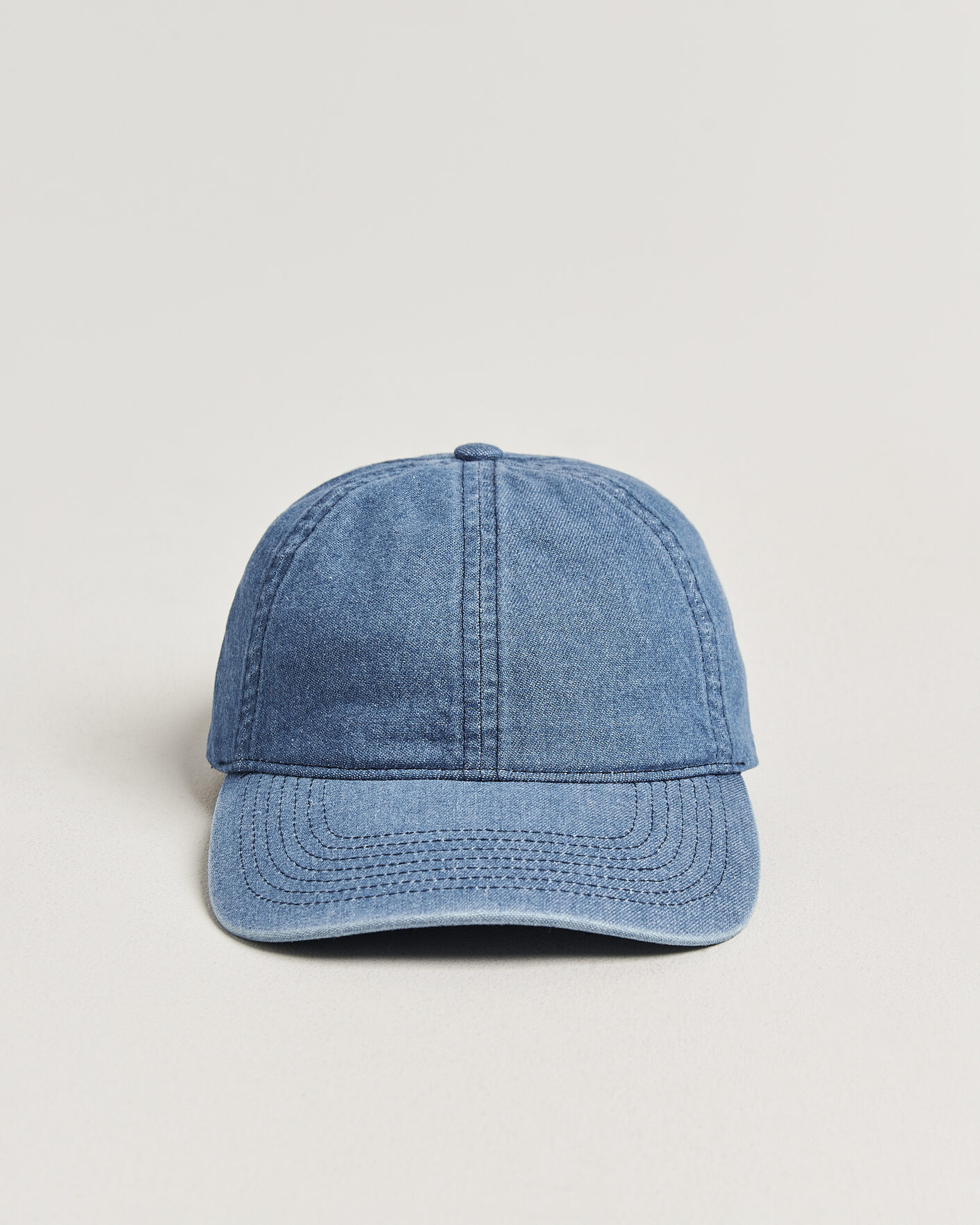 Herr | Hattar & kepsar | Varsity Headwear | Washed Denim Baseball Cap Indigo