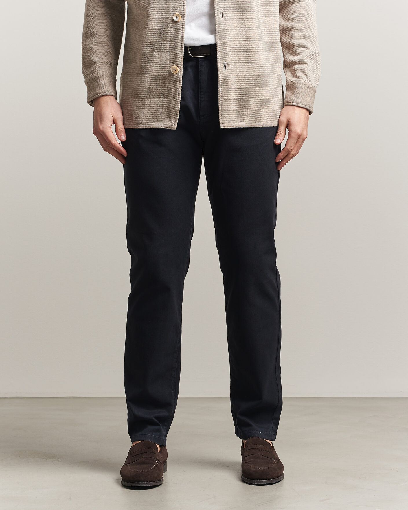 Herr | Byxor | Oscar Jacobson | Slim Fit 5-Pocket Chino Navy