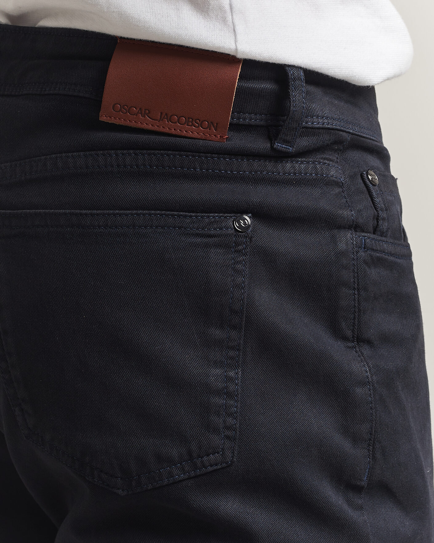 Herr | Byxor | Oscar Jacobson | Slim Fit 5-Pocket Chino Navy