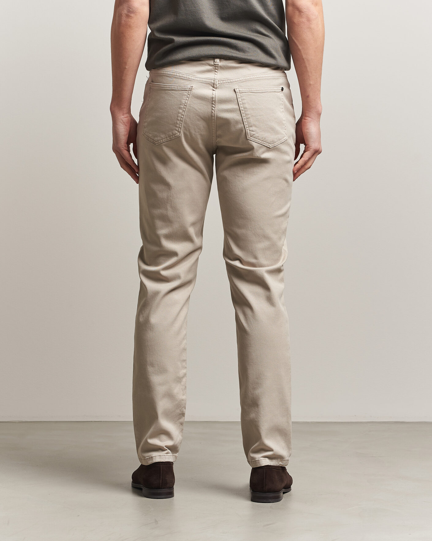 Herr | Byxor | Oscar Jacobson | Slim Fit 5-Pocket Chino  Beige