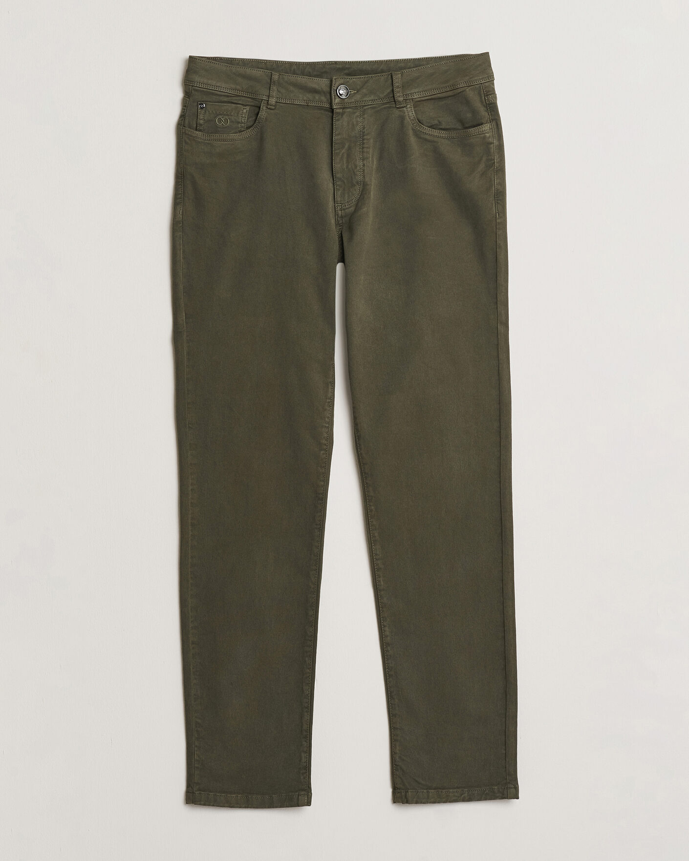 Herr | Byxor | Oscar Jacobson | Slim Fit 5-Pocket Chino Olive
