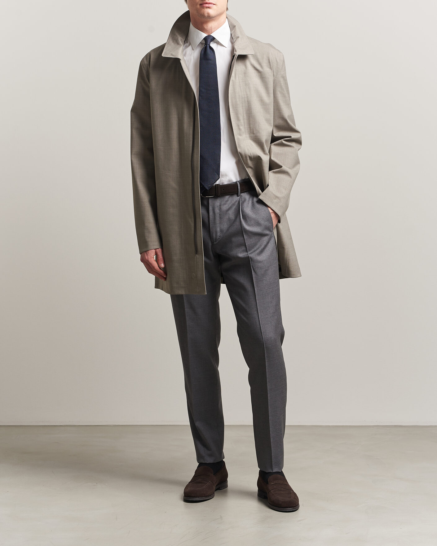 Herr | Jackor | UBR | Sky Fall Savile Wool Waterproof Coat Sand