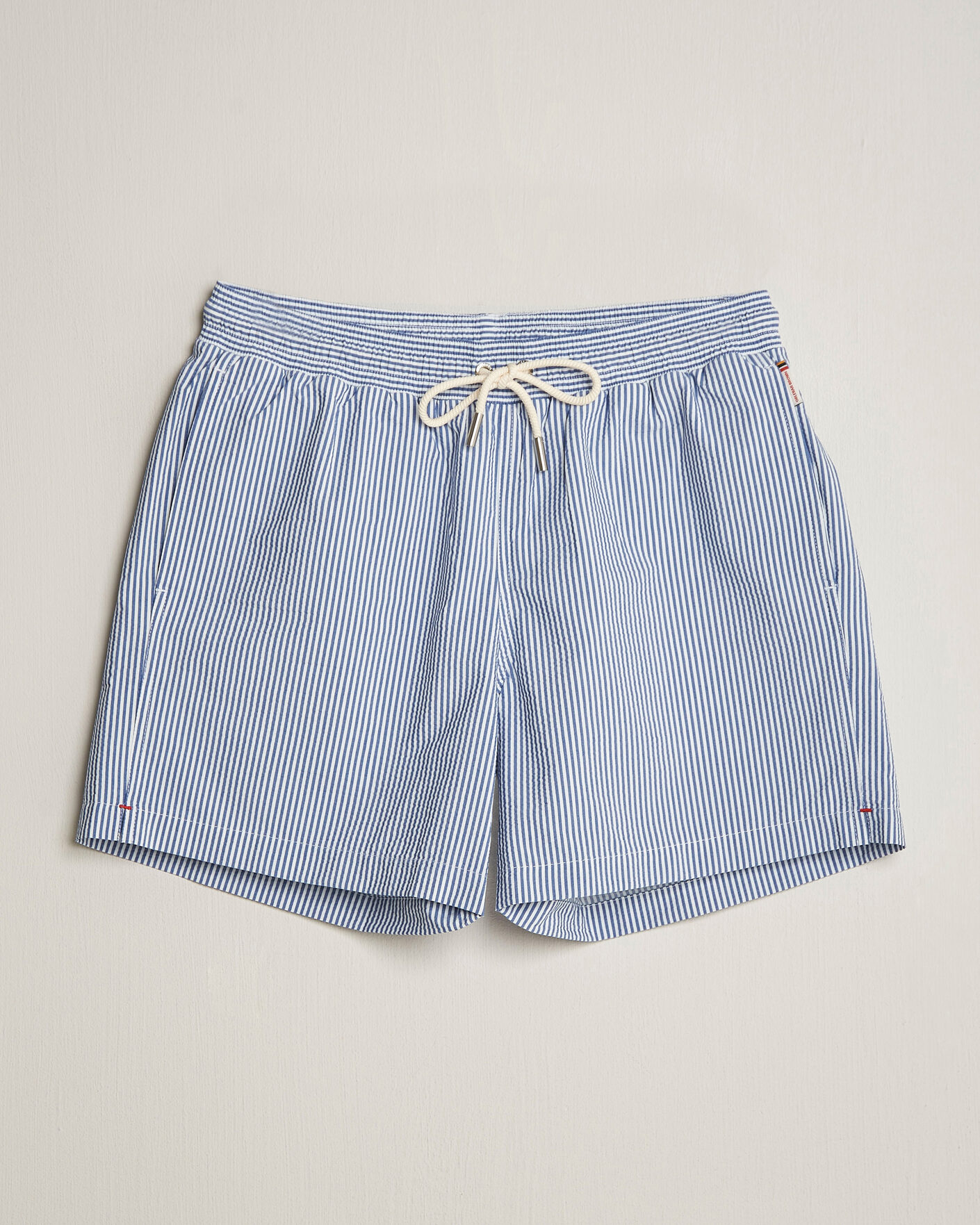Herr | Badbyxor | Orlebar Brown | Boxer Seersucker Drawstring Swim Shorts Nova Blue