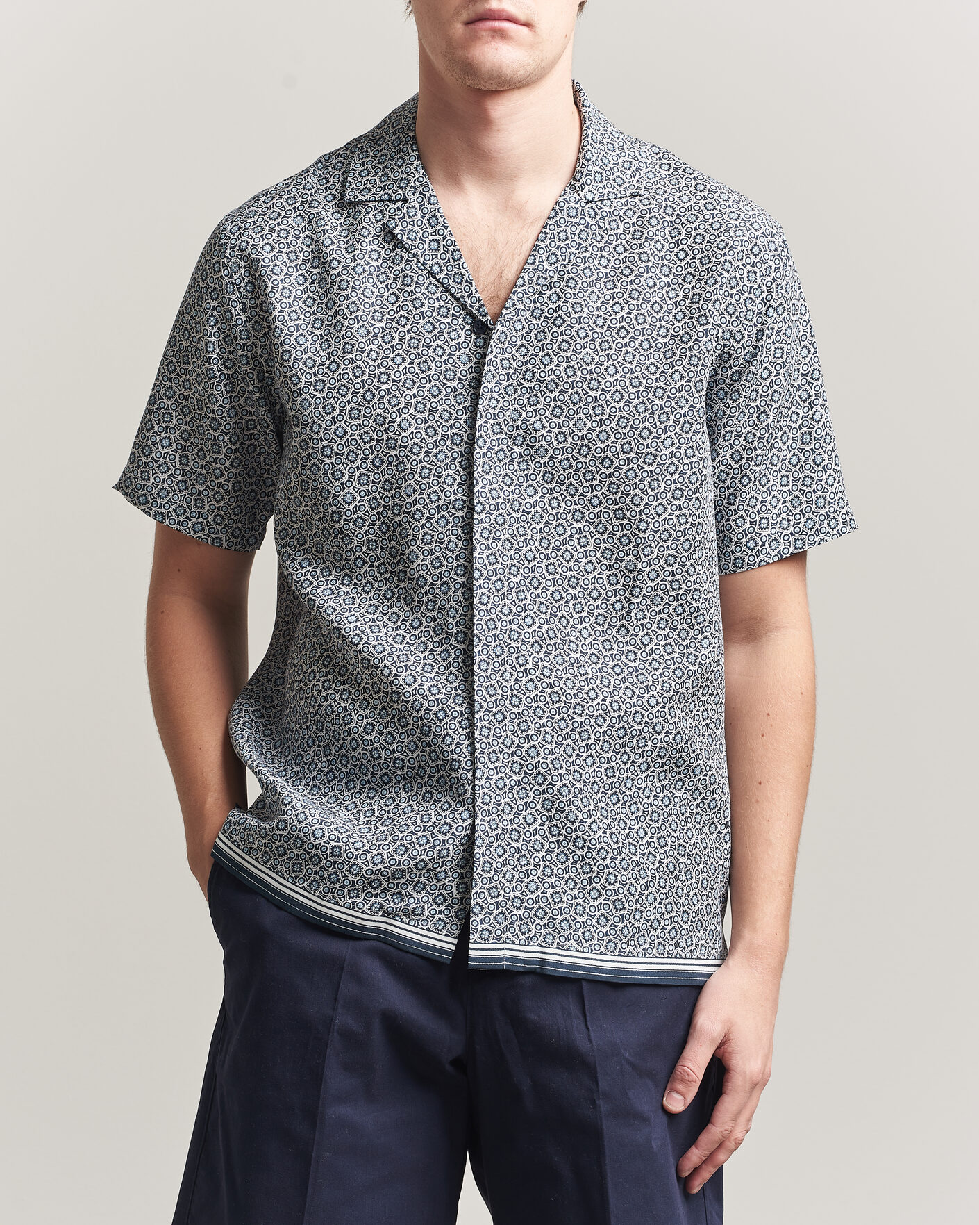 Herr | Skjortor | Orlebar Brown | Maitan Lyocel Petola Shirts Night Iris