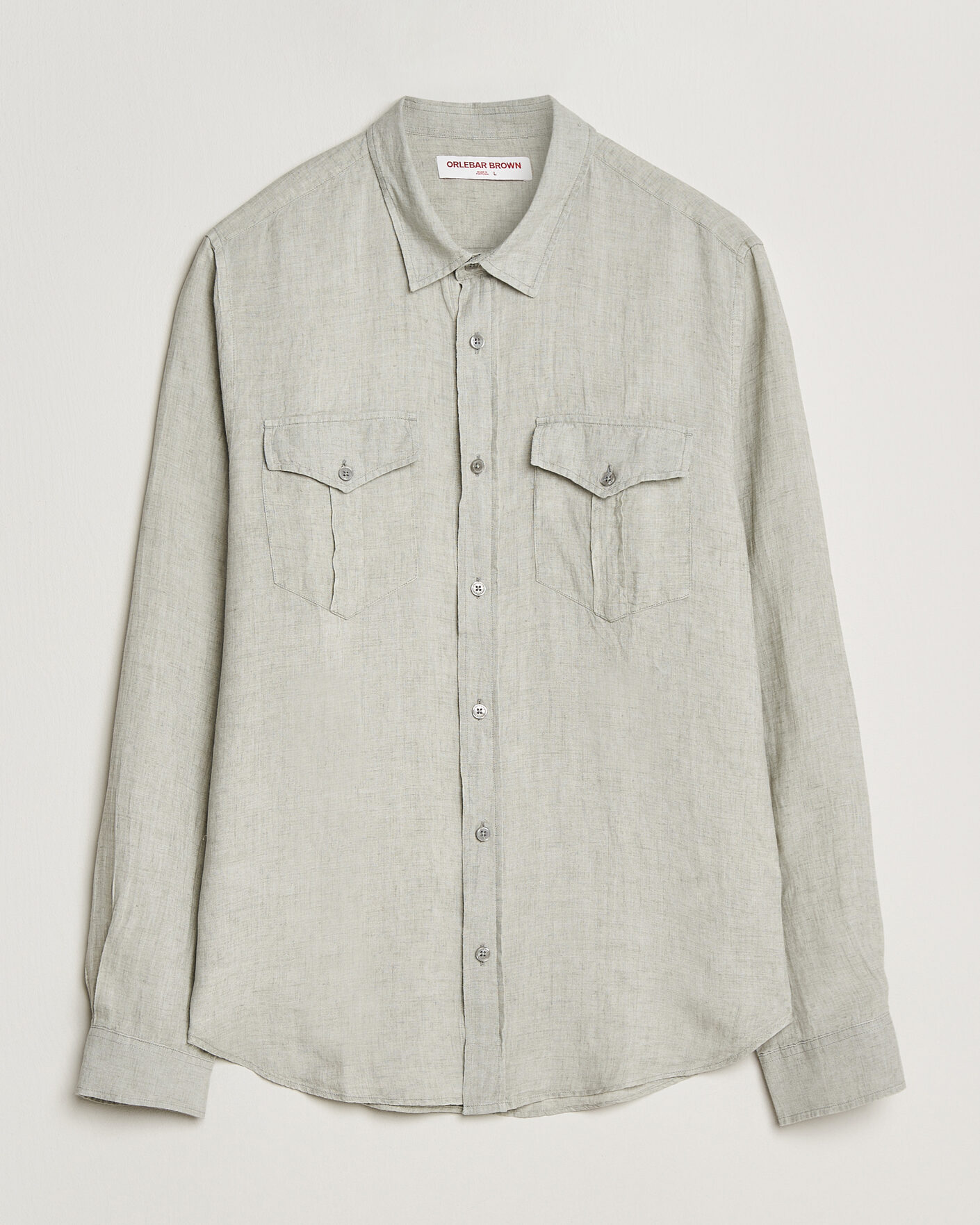 Herr | Skjortor | Orlebar Brown | Coleburn Linen Shirt Cliff Grey