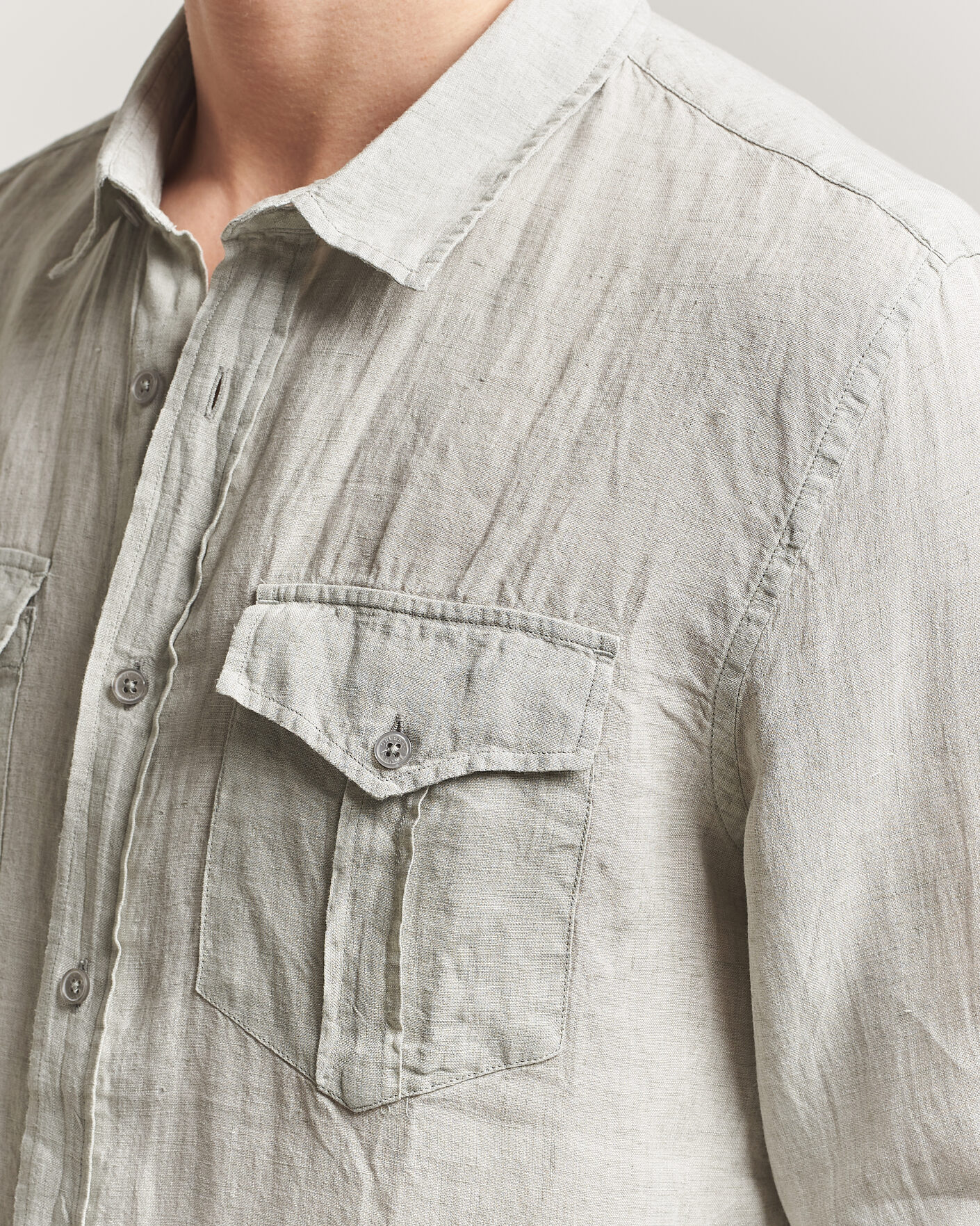 Herr | Skjortor | Orlebar Brown | Coleburn Linen Shirt Cliff Grey