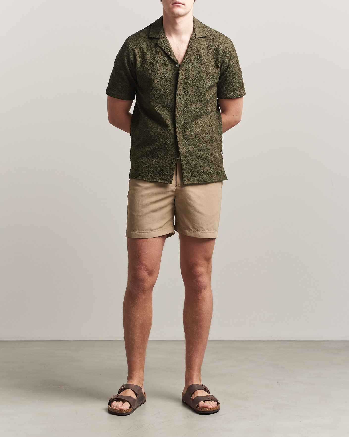 Herr | Skjortor | Orlebar Brown | Maitan Brodery Shirt Bayleaf Green