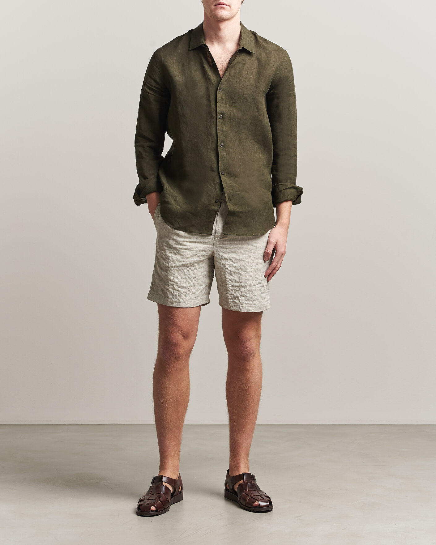 Herr | Shorts | Orlebar Brown | Alex Sereno Herringbone Shorts Light Dijon