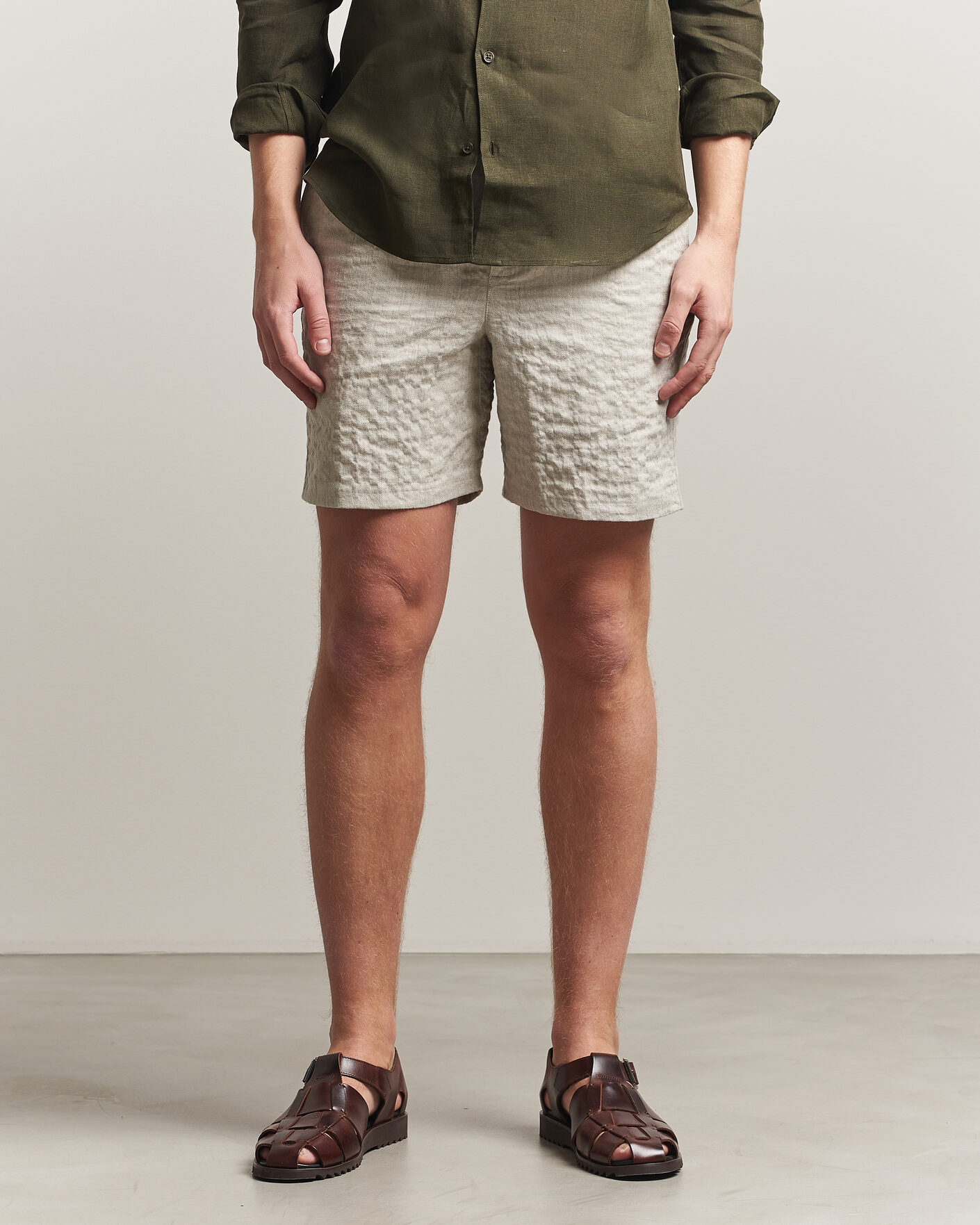 Herr | Shorts | Orlebar Brown | Alex Sereno Herringbone Shorts Light Dijon