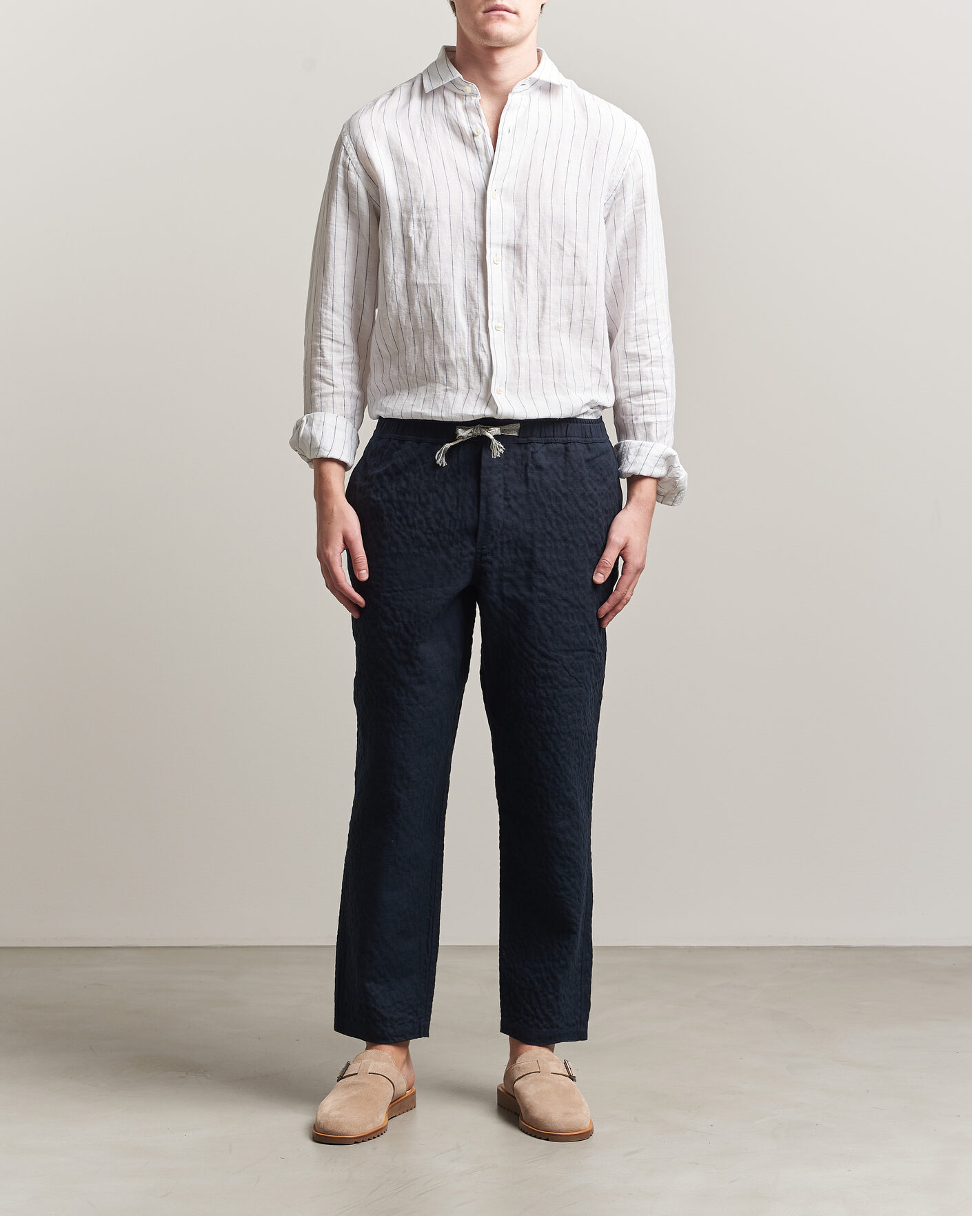 Herr | Byxor | Orlebar Brown | Sonoran Sereno Herringbone Trousers Night Iris