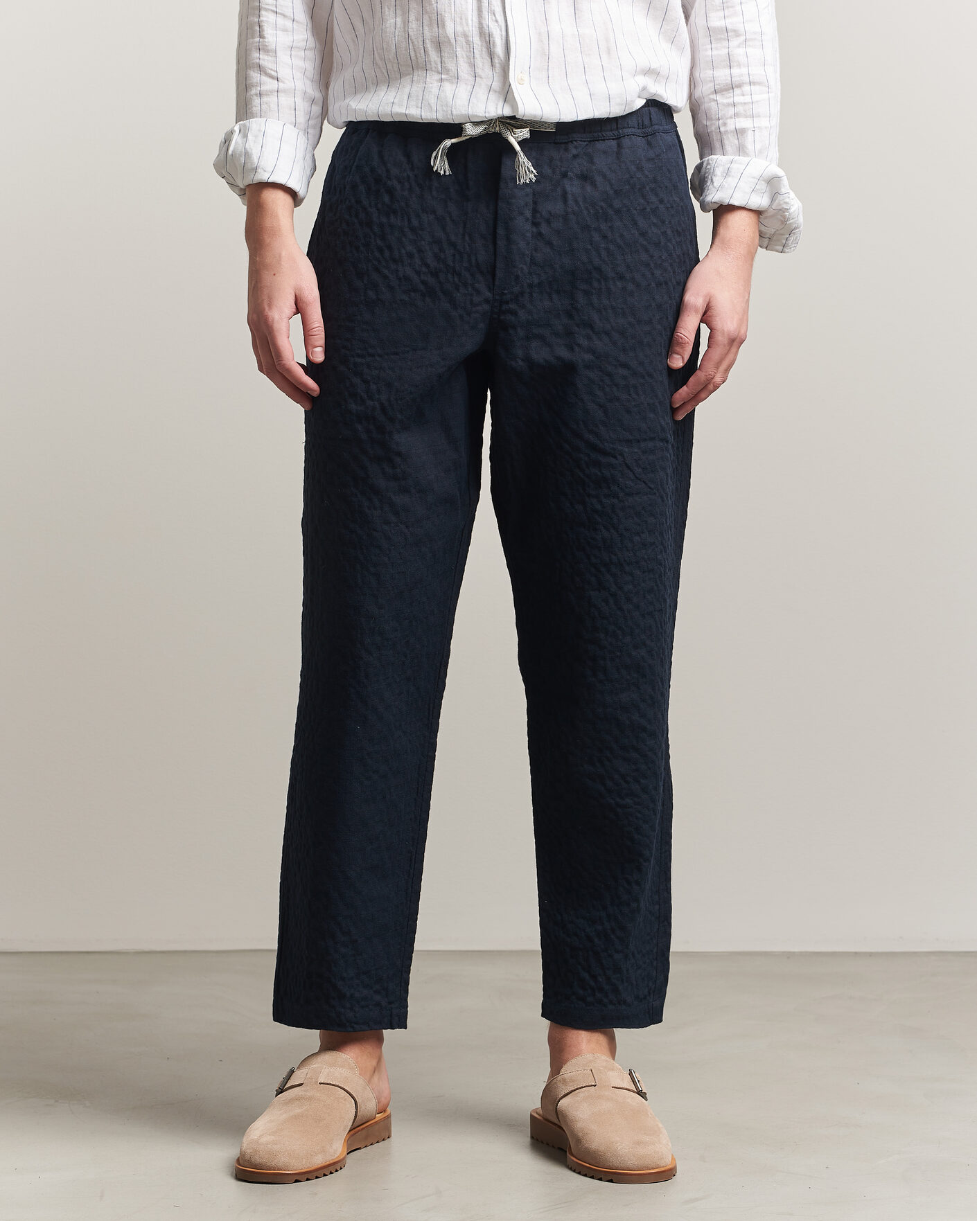 Herr | Byxor | Orlebar Brown | Sonoran Sereno Herringbone Trousers Night Iris